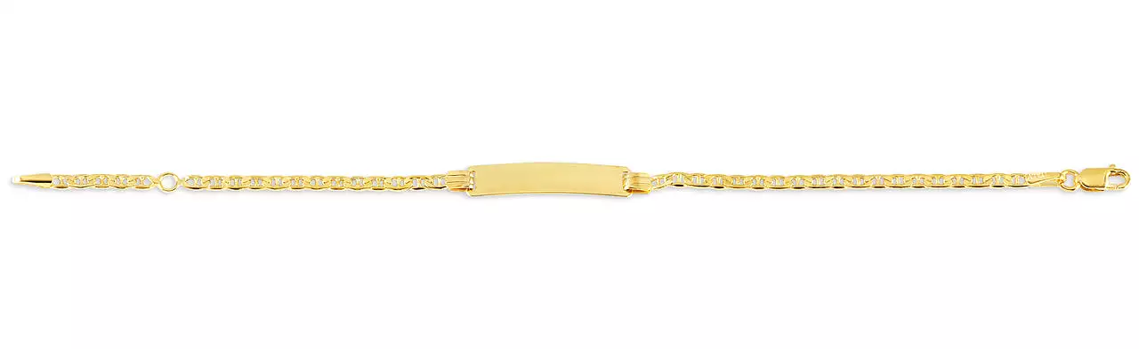 10k Gold ID Child Bracelet Flat Link - Engravable