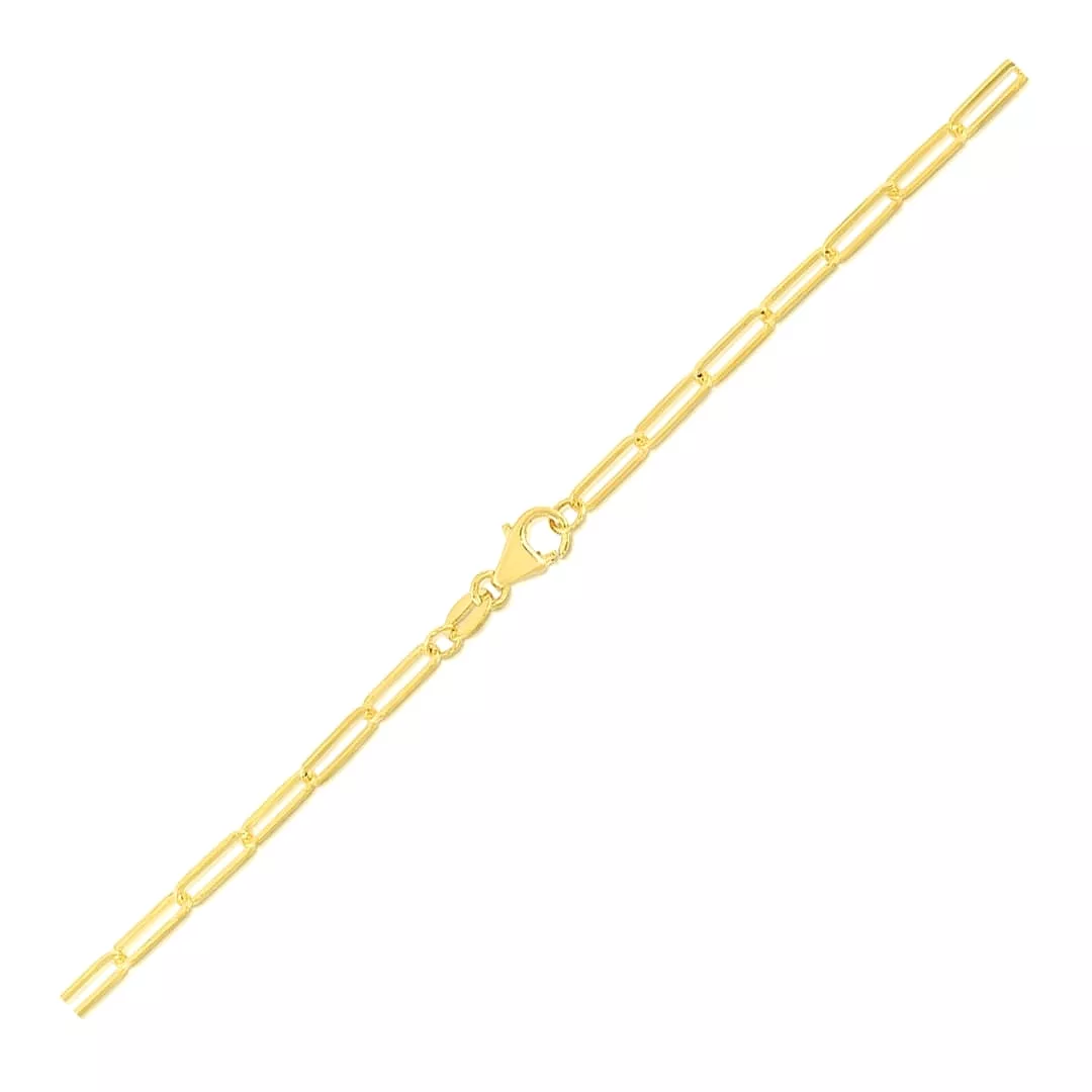 10K Yellow Gold Paperclip Bracelet (2.5mm)