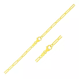 10K Yellow Gold Paperclip Bracelet (2.5mm)