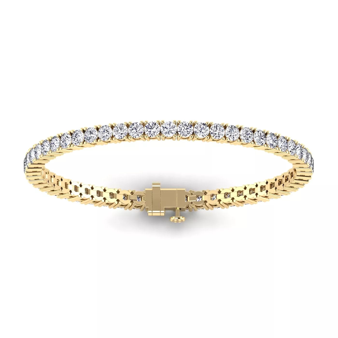 14K & 18K Gold Diamond Large Tennis Bracelet 4.8 ct, 4-prong setting, Lab Grown