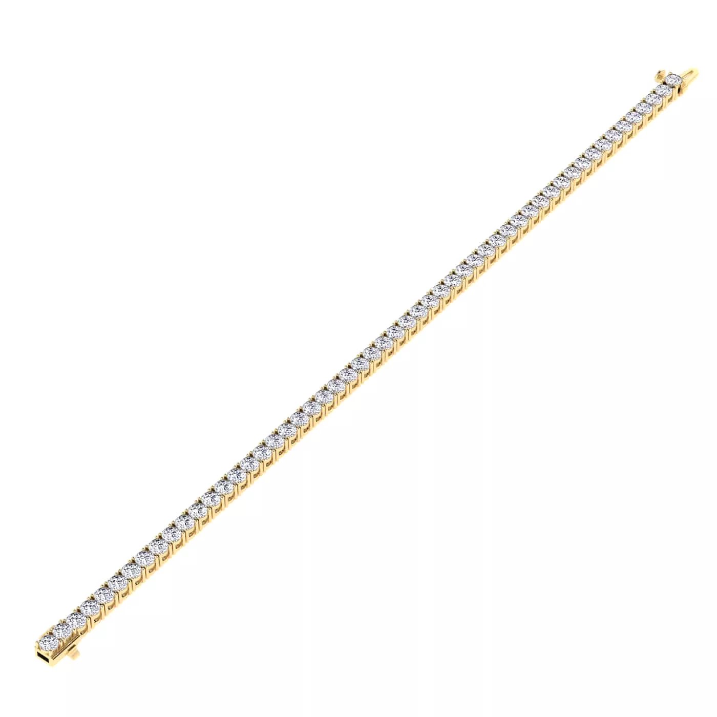 14K & 18K Gold Diamond Large Tennis Bracelet 6.95 ct & Up, 4-prong setting, Lab Grown