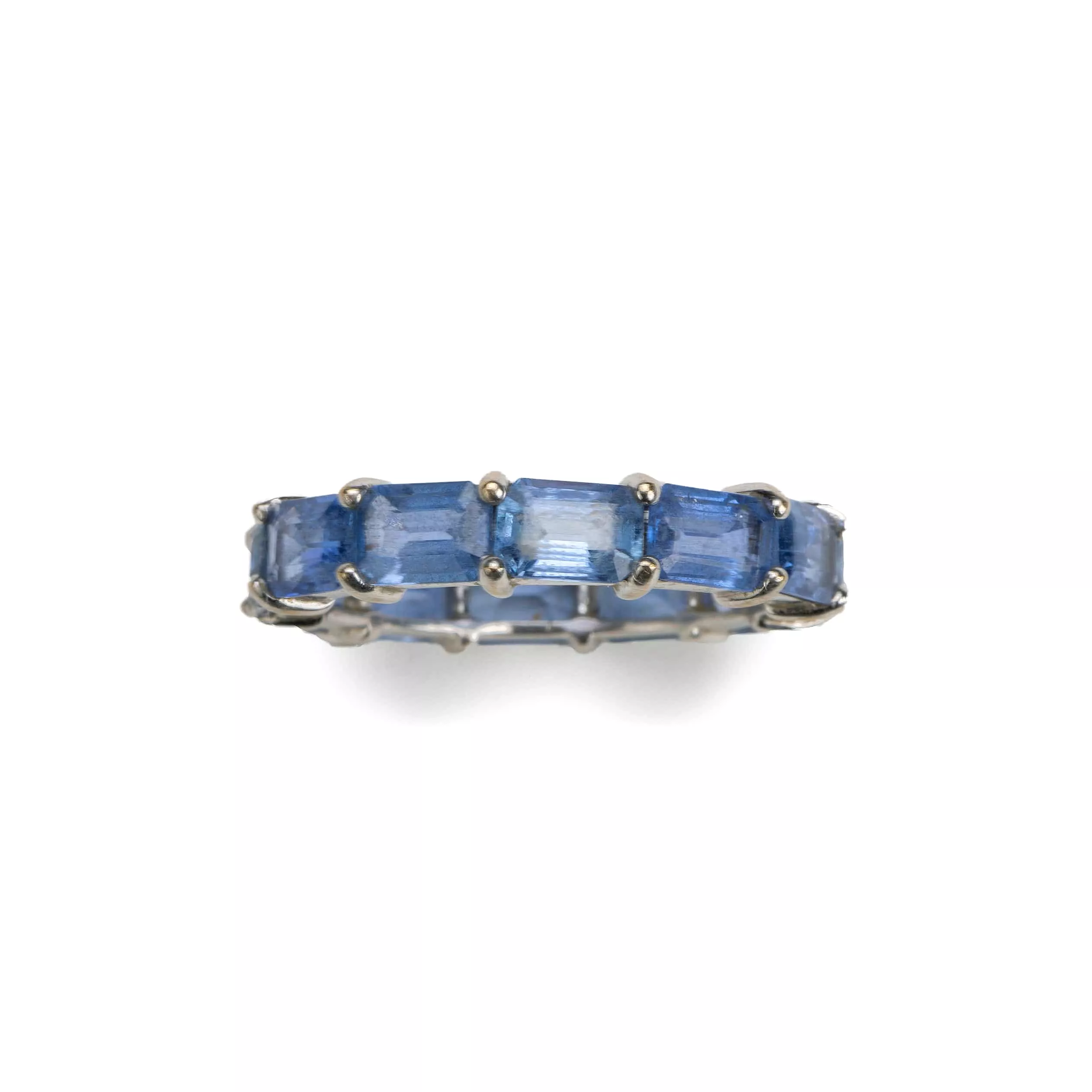 14K & 18K Gold East West Blue Sapphire Eternity Ring