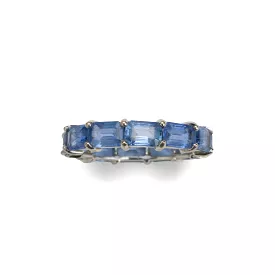 14K & 18K Gold East West Blue Sapphire Eternity Ring