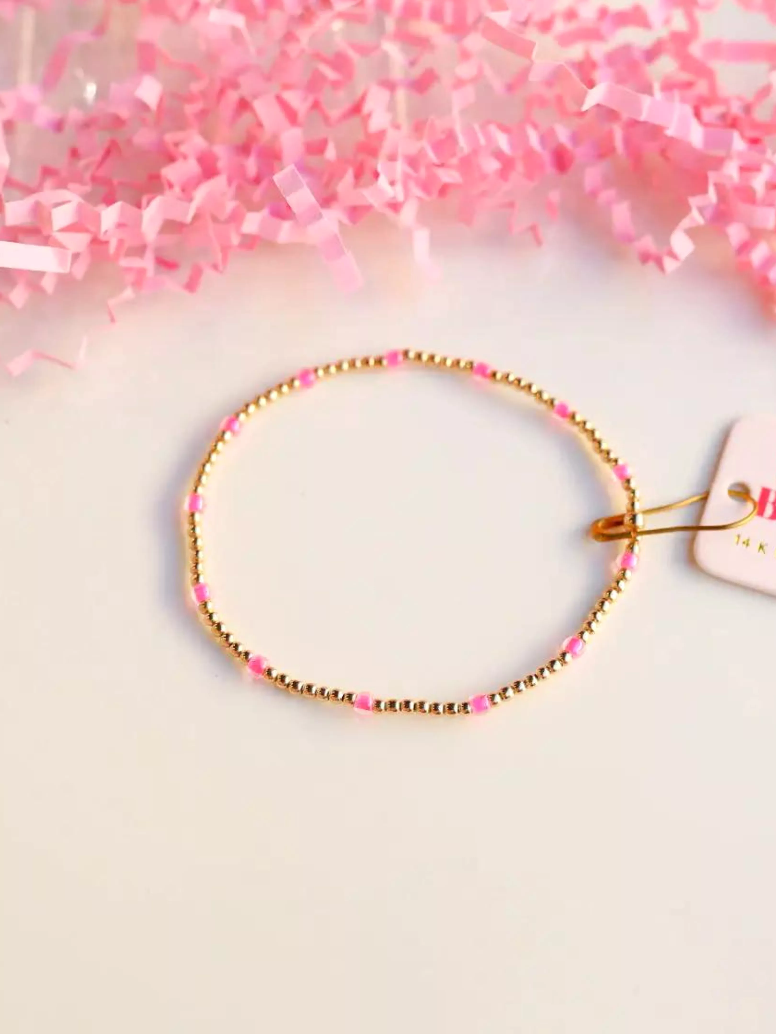 14k Gold Filled - Pink Dainty Poppi Bracelet