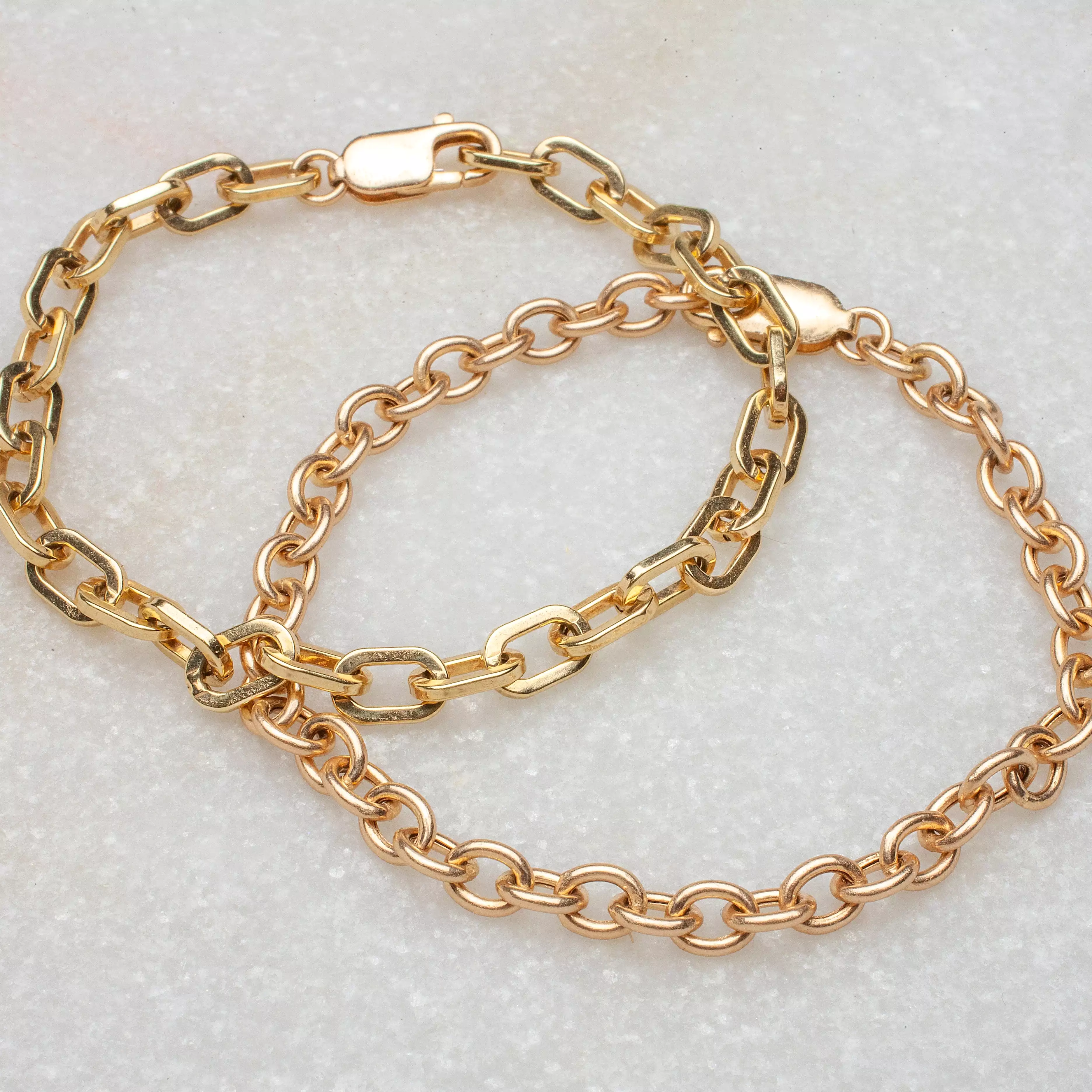 14K Gold Round Link Bracelet 5.2mm