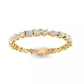 14K or 18K Gold and multi-shape Diamond 8.1 ct Tennis Bracelet Lab Grown