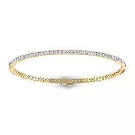 14K or 18K Gold Diamond Small Tennis Bracelet 2 ct 4-prong setting, Lab Grown