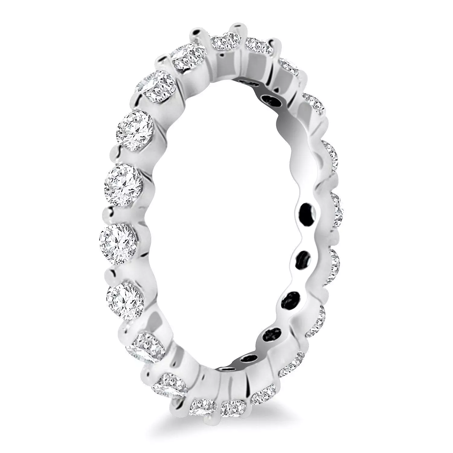 14k White Gold Common Prong Round Cut Diamond Eternity Ring