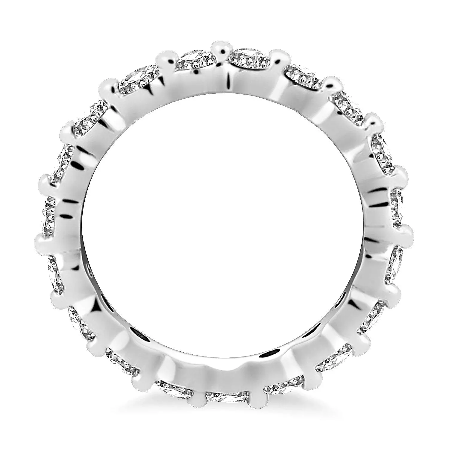 14k White Gold Common Prong Round Cut Diamond Eternity Ring