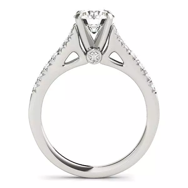 14k White Gold Split Shank Prong Set Diamond Engagement Ring (1 3/8 cttw)