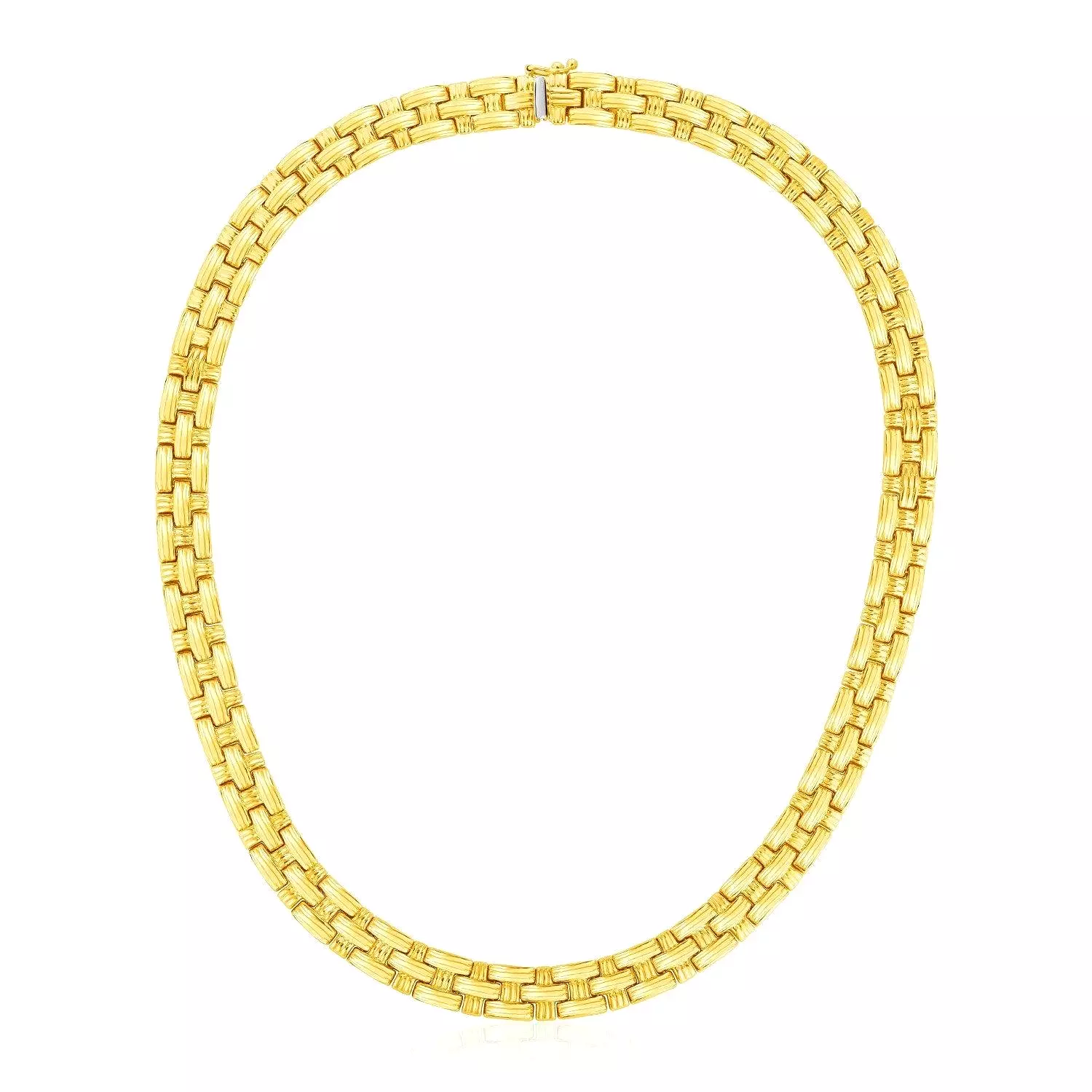 14k Yellow Gold Basket Weave Necklace