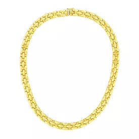 14k Yellow Gold Basket Weave Necklace