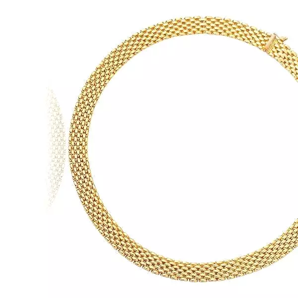 14k Yellow Gold Flexible Panther 9.0mm Line Necklace