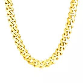 14k Yellow Gold Polished Miami Cuban Chain Necklace