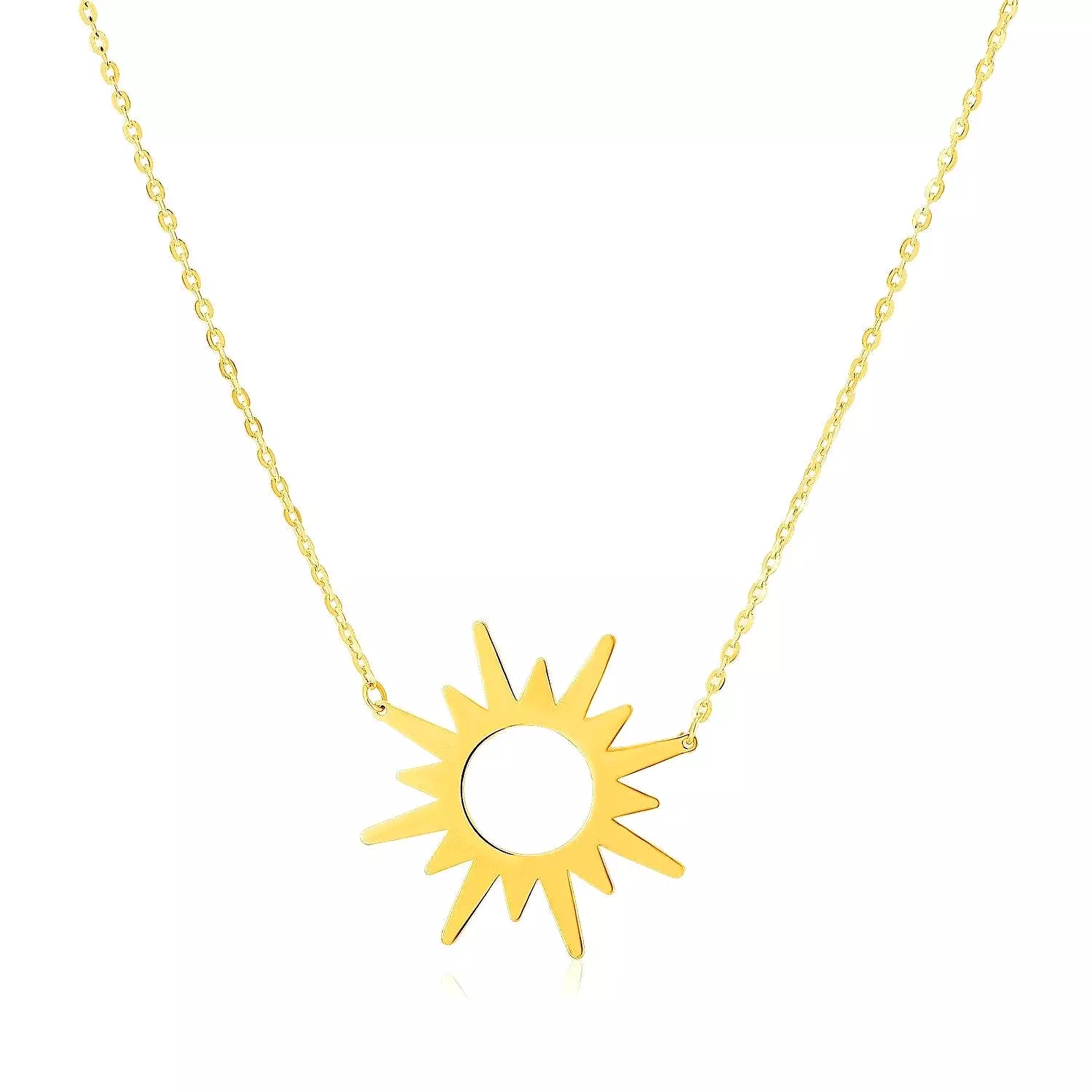 14K Yellow Gold Sunburst Necklace