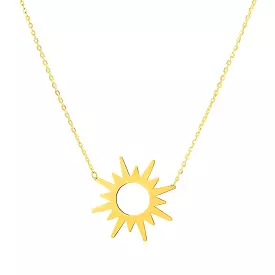 14K Yellow Gold Sunburst Necklace