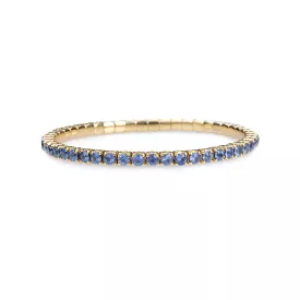 18K Gold Stretch & Stack Sky Blue Sapphire Tennis Bracelet, 8.55-18 Carats