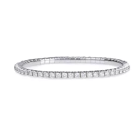 18K Stretch & Stack Round Diamond Tennis Bracelet, 4.5 Carats, Lab Grown