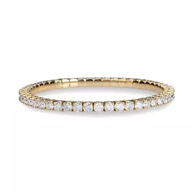 18K Stretch & Stack Round Diamond Tennis Bracelet, 6.0 Carats, Natural Mined Diamonds