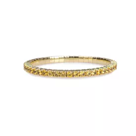 18K Stretch & Stack Yellow Sapphire Tennis Bracelet, 8.55-18 Carats