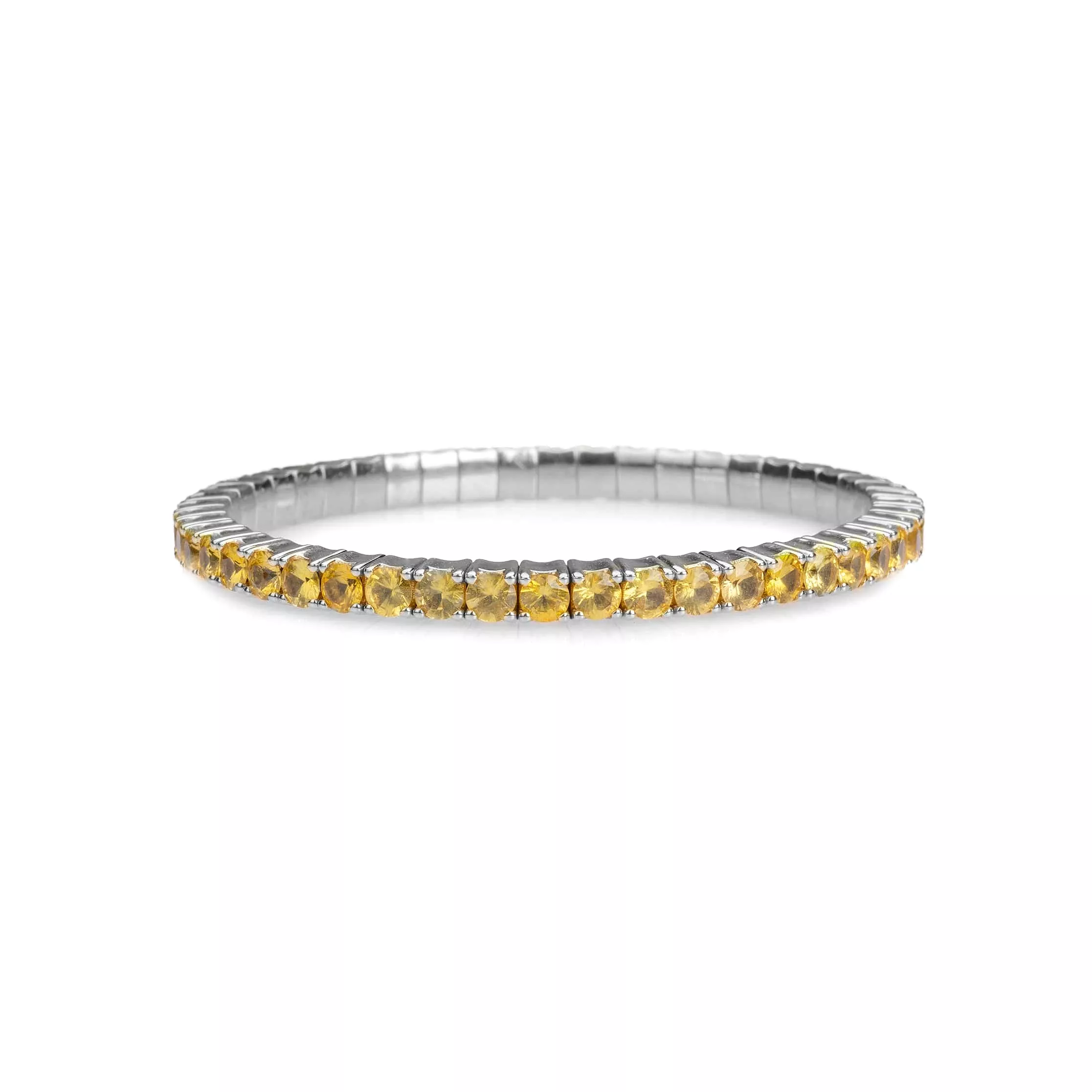 18K Stretch & Stack Yellow Sapphire Tennis Bracelet, 8.55-18 Carats