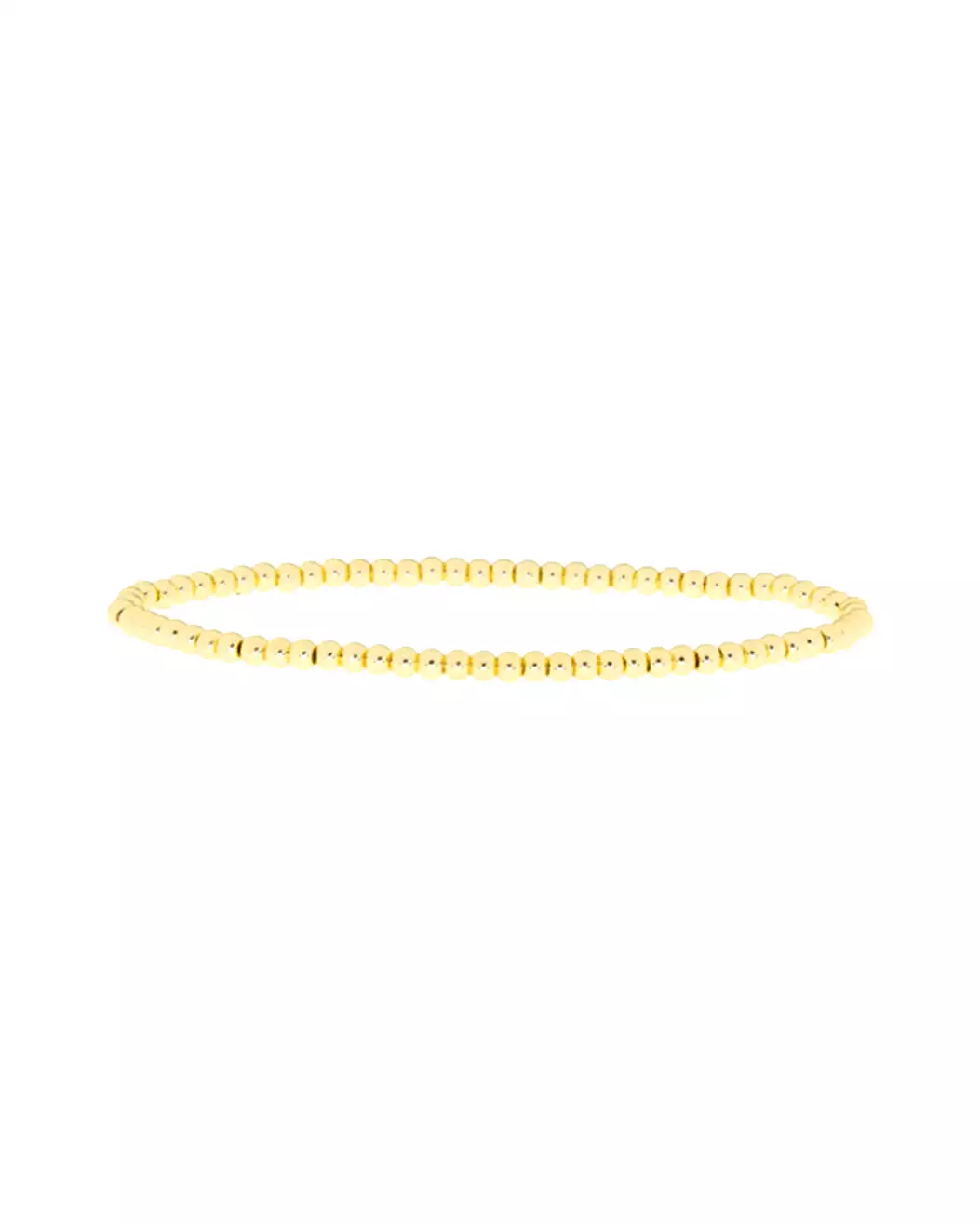 3 mm Metal Beaded Stretch Bracelet (Gold)