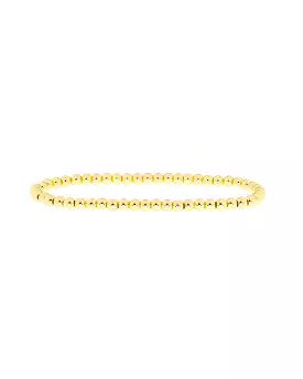 4 mm Metal Beaded Stretch Bracelet (Gold)