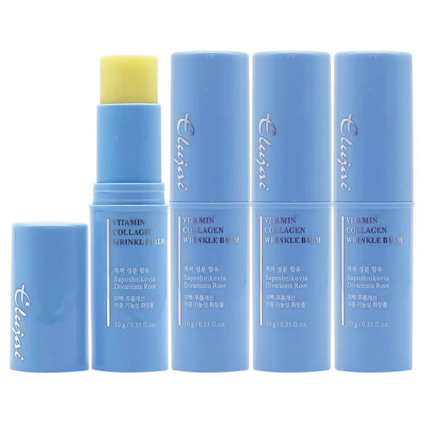 4 Pieces ELUJAI Vitamin Collagen Wrinkle Balms 10g Oily Skincare Moisture Anti Aging Wrinkles fine Lines Whitening Soothing Ice 