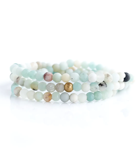 4mm  Wrap Gemstone Bracelet - Amazonite