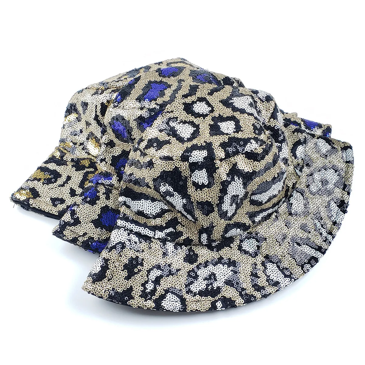 Adina Leopard Print Bucket Hat in Gold & Black