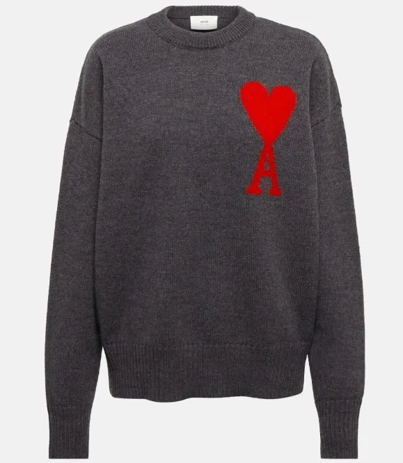 AMI PARIS  |Crew Neck Heart Casual Style Unisex Wool Street Style