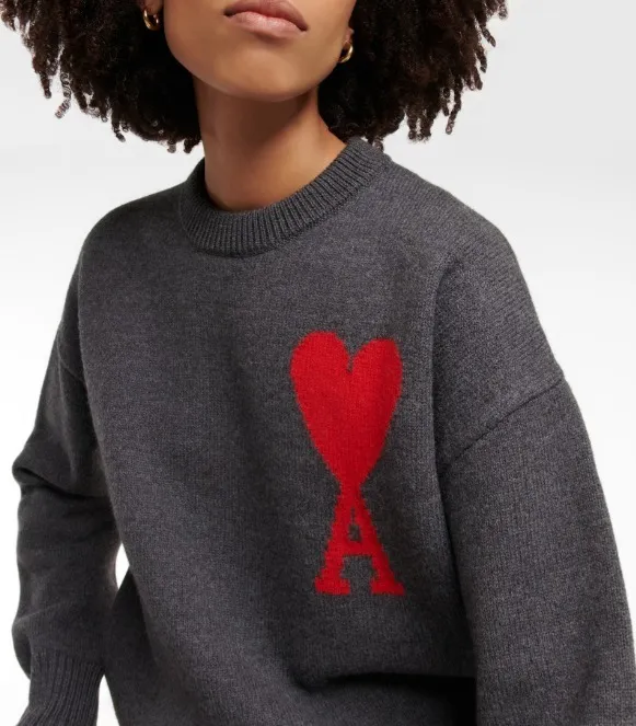 AMI PARIS  |Crew Neck Heart Casual Style Unisex Wool Street Style