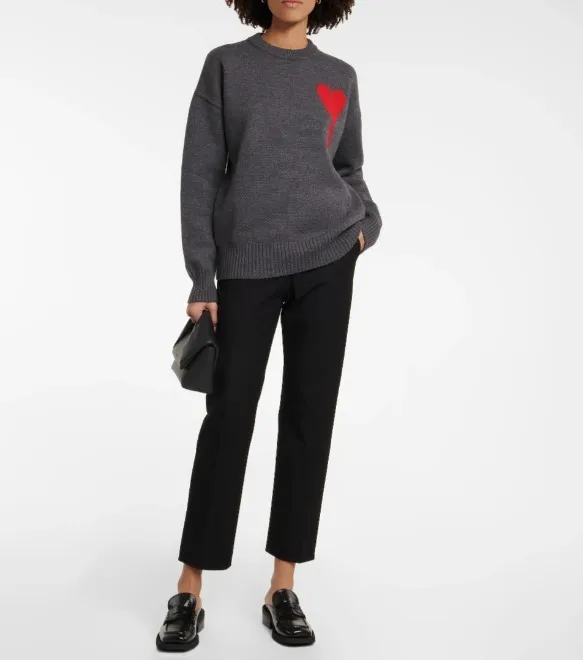 AMI PARIS  |Crew Neck Heart Casual Style Unisex Wool Street Style