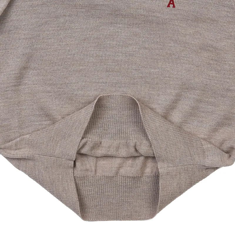 AMI PARIS  |Crew Neck Wool Rib Street Style Long Sleeves Plain Logo