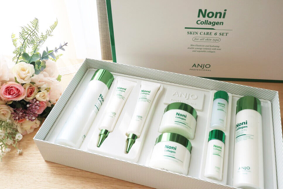 Anjo Noni Collagen 6pcs Special Skin care Set Anti Aging Wrinkle care Elastic anti-oxidant facial Soothing Nutrition skin care K