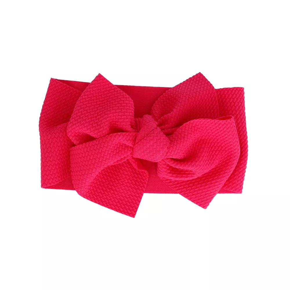 Baby Adjustable Bow Headband — Lipstick