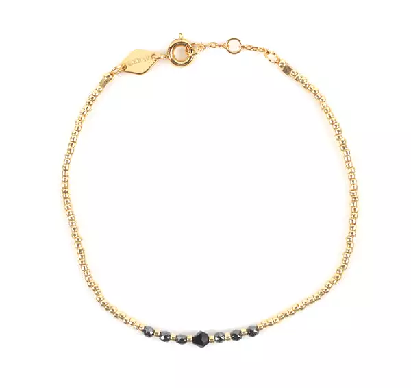 Bead & Gem Bracelet, Black