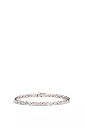 Bezel Set Round Diamond Bracelet in 14k White Gold