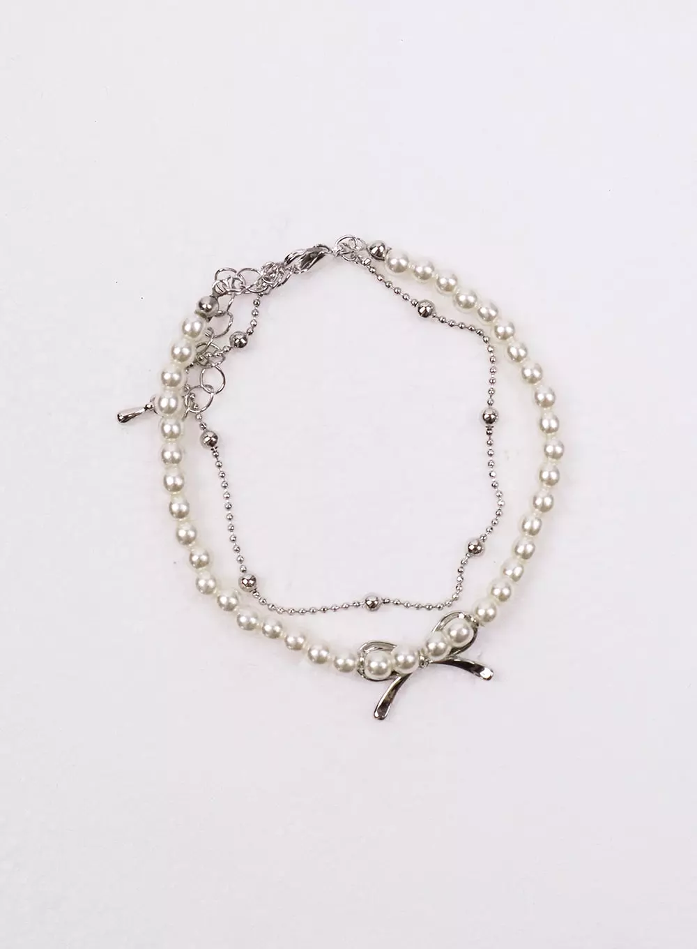 Bowknot & Pearl Bracelet Set IJ419