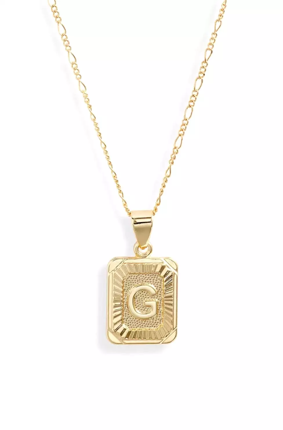 BRACHA Gold Filled Initial Card Necklace