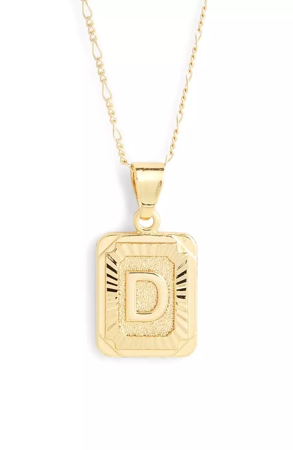 BRACHA Gold Filled Initial Card Necklace