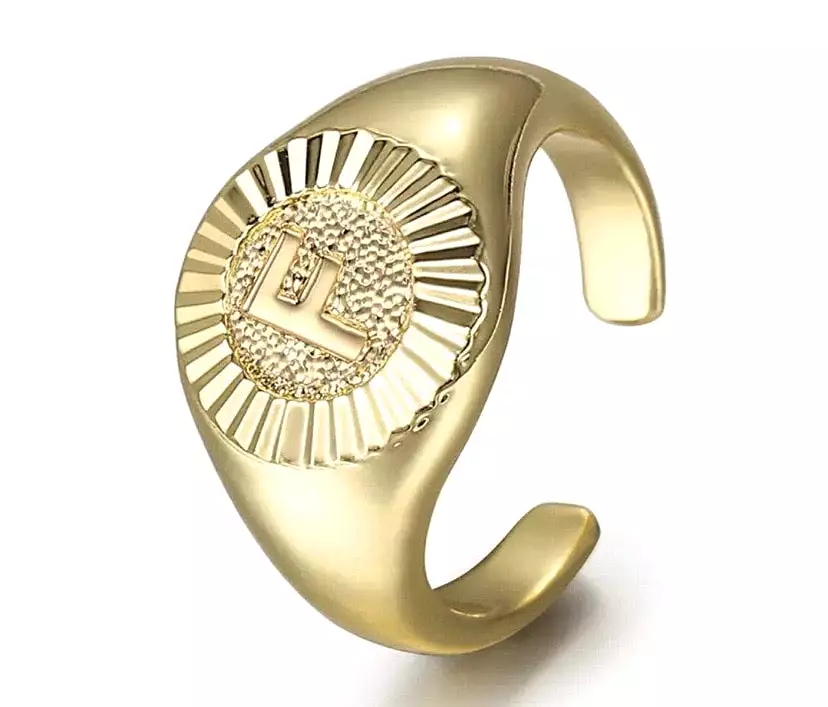 BRACHA Initial Medallion Ring