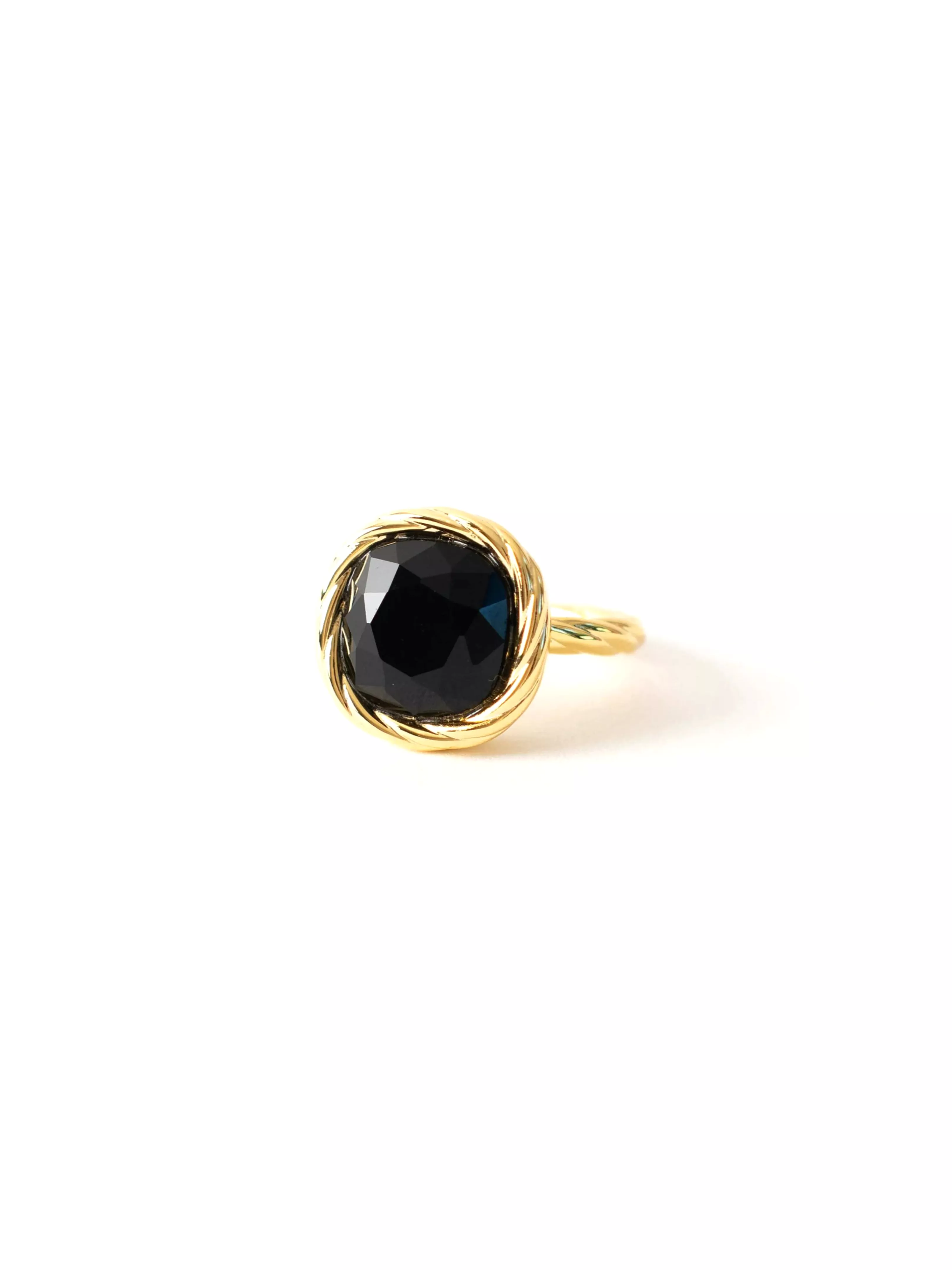 Braid Ring Gem Black