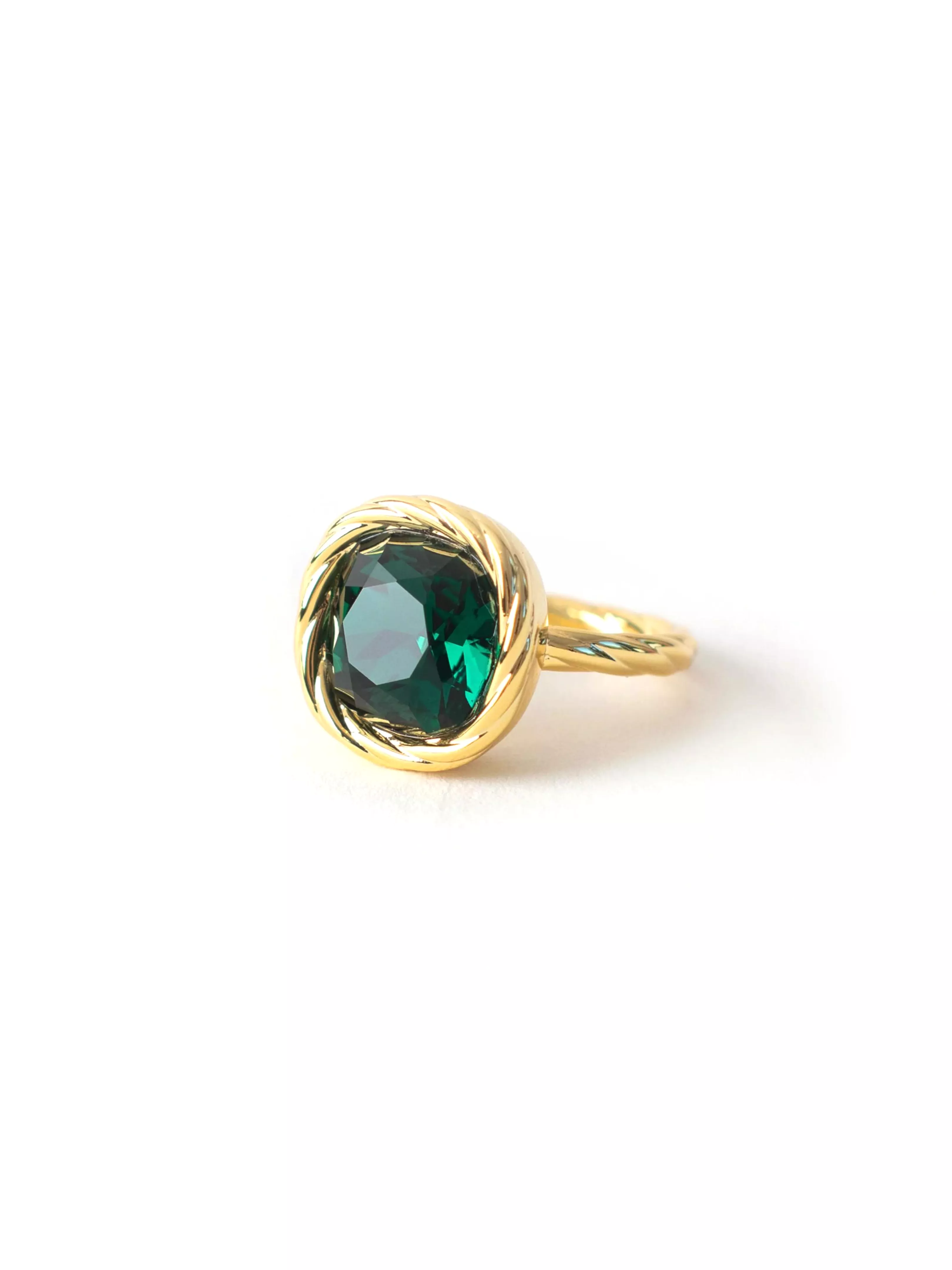 Braid Ring Gem Emerald