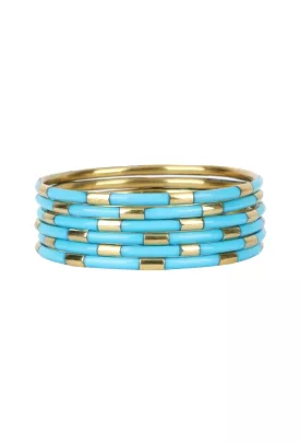 BUDHAGIRL Veda Bracelet Set in Turquoise