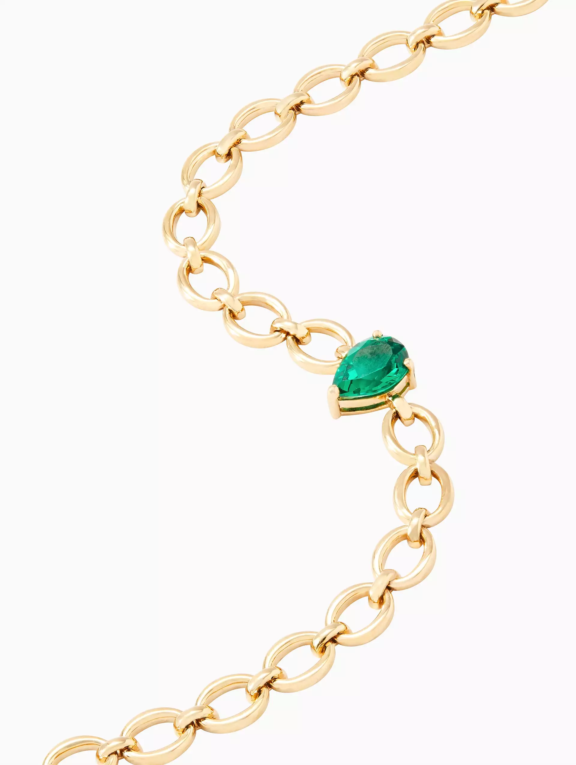 Catena Pear Cut Emerald Necklace