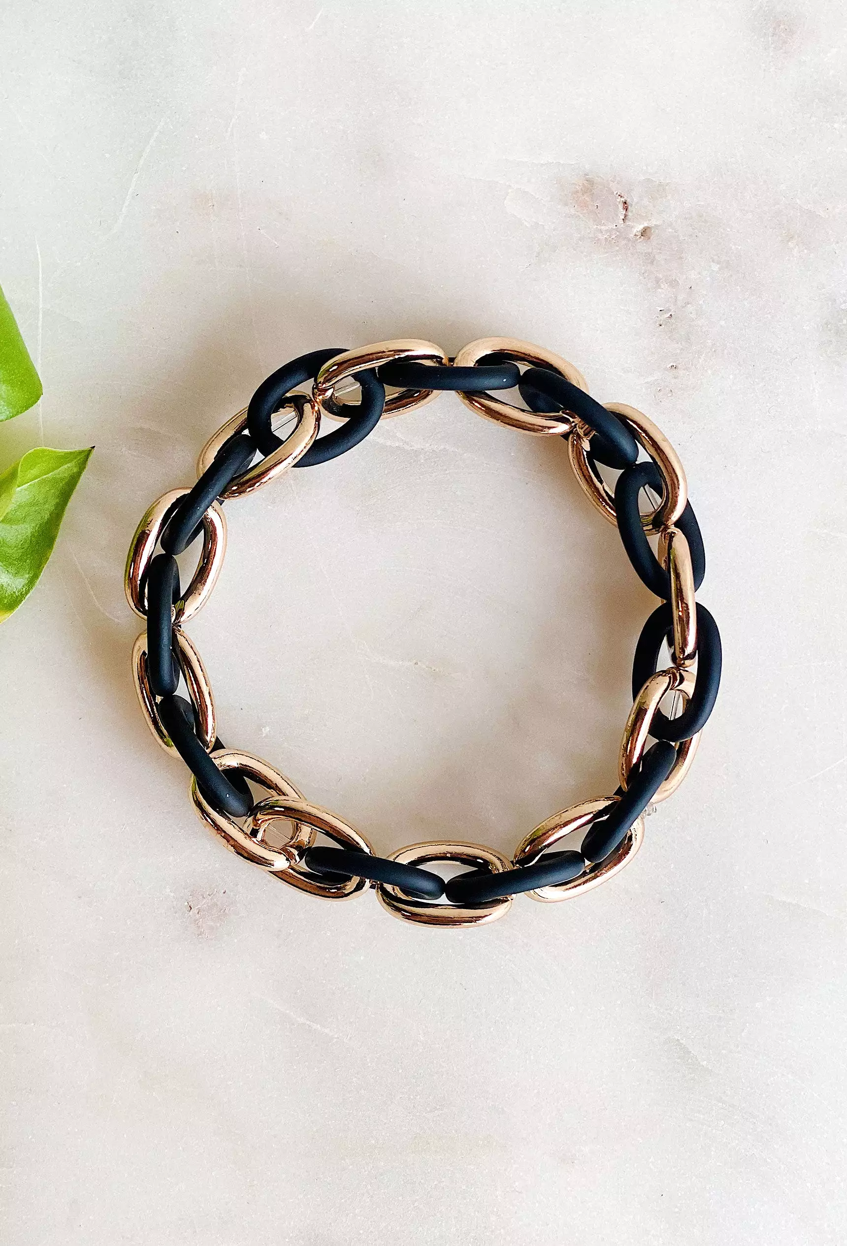 Chain Link Black Stretch Bracelet