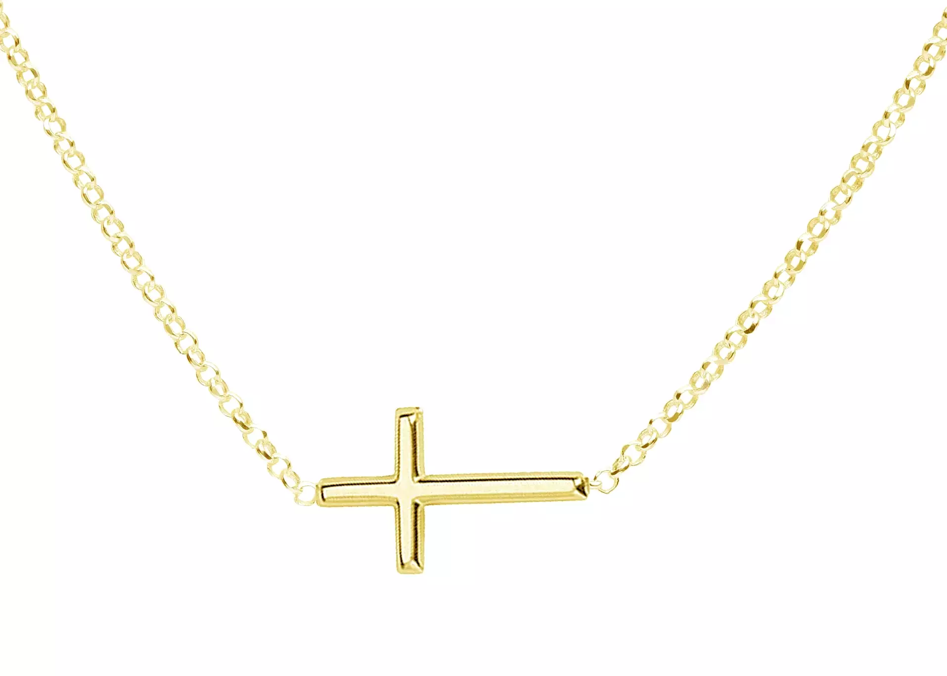 Cherished Moments - 14K Gold-Plated Horizontal Cross Necklace