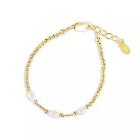 Cherished Moments - Gold-Plated Bracelet Freshwater Pearls