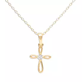 Cherished Moments - Gold-Plated Infinity Cross Necklace